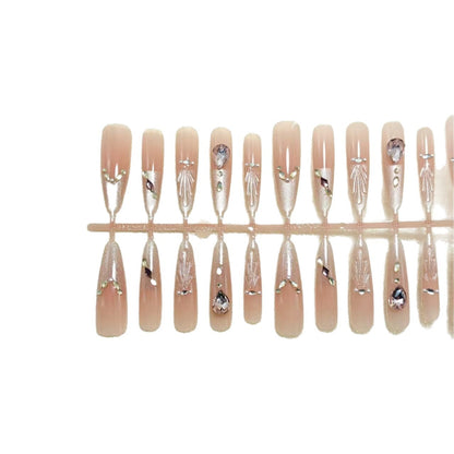 Artificial nails with glamorous crystal embellishments Acalora