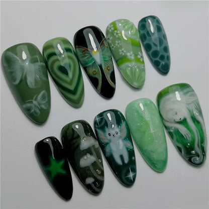 Artistic Cartoon-Themed Press-On Nail Art Set Acalora