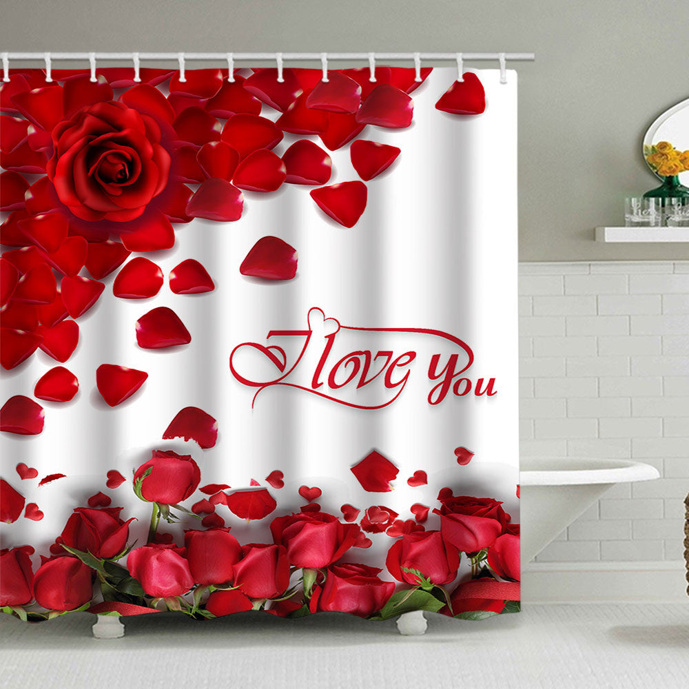 Romantic Floral Swan Shower Curtain