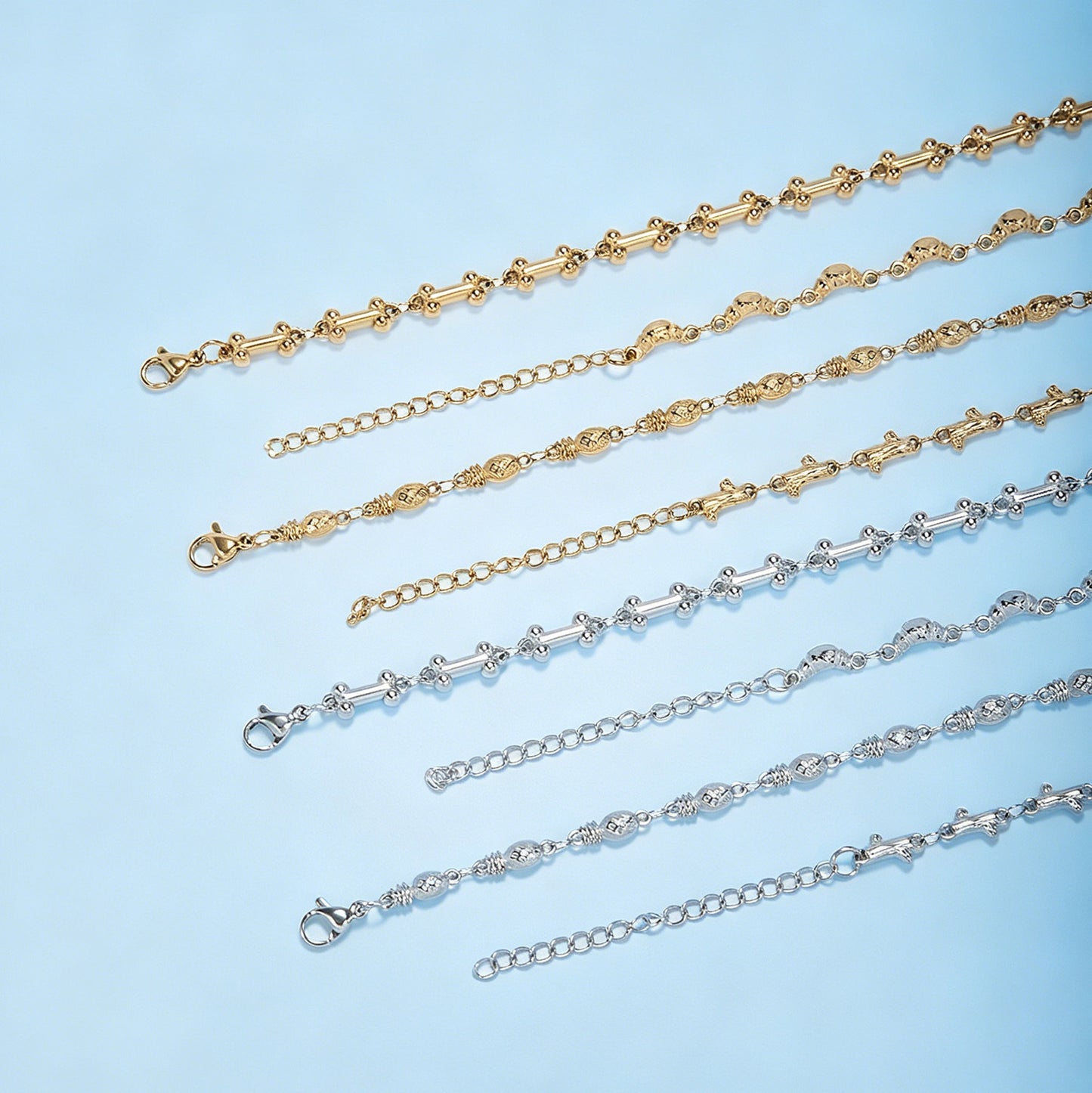 Intricate Textured Chain Bracelet Acalora