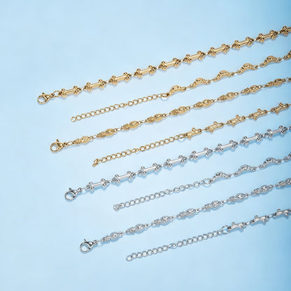 Intricate Textured Chain Bracelet Acalora