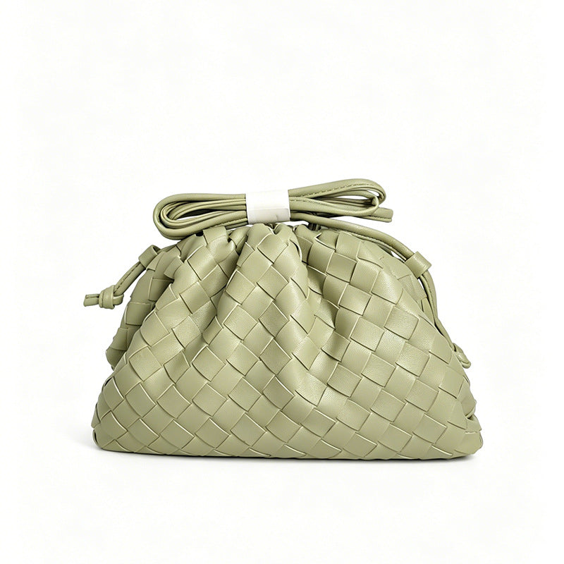 Elegant Woven Leather Bucket Bag Acalora
