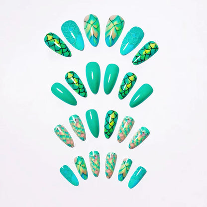 Artistic Mermaid-Scale Nail Art Acalora