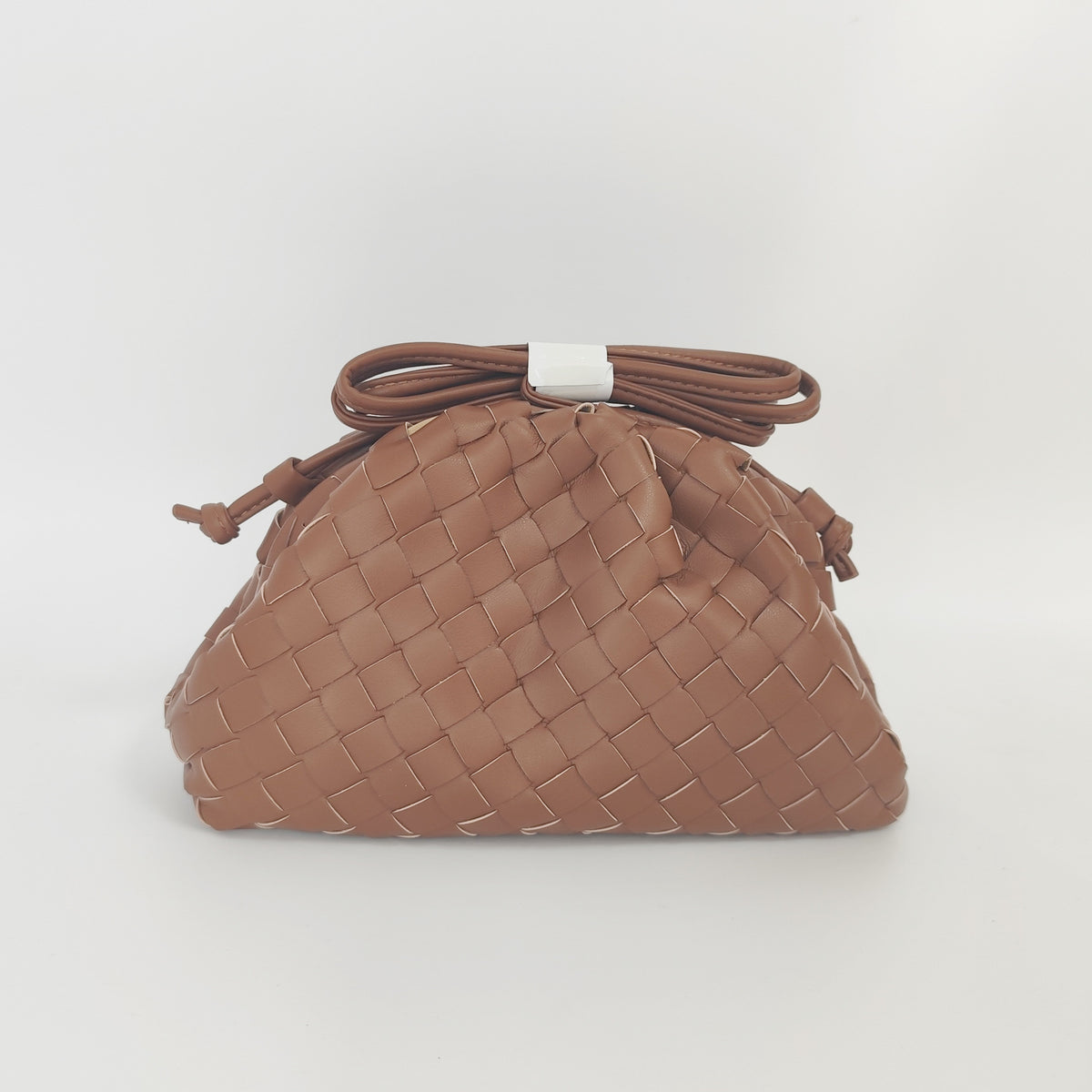 Elegant Woven Leather Bucket Bag Acalora