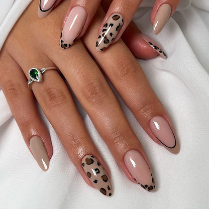 Decorative Leopard Print Press-On Nails Acalora