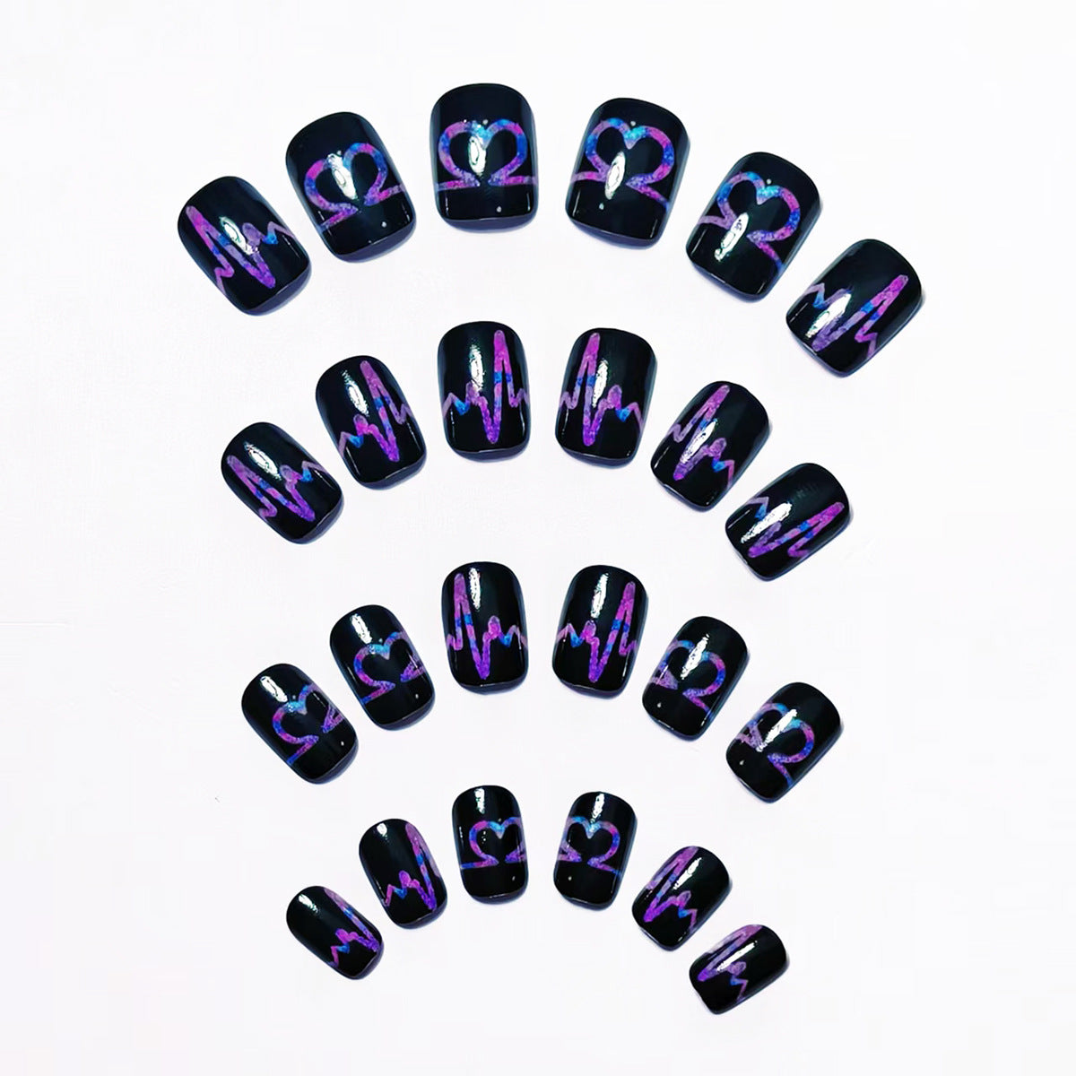 Heartbeat-Themed Nail Art Acalora