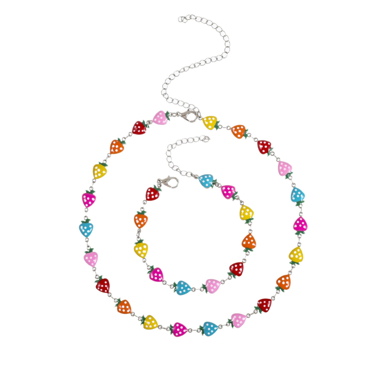 Whimsical Strawberry Charm Bracelet Acalora