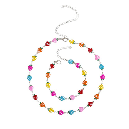 Whimsical Strawberry Charm Bracelet Acalora