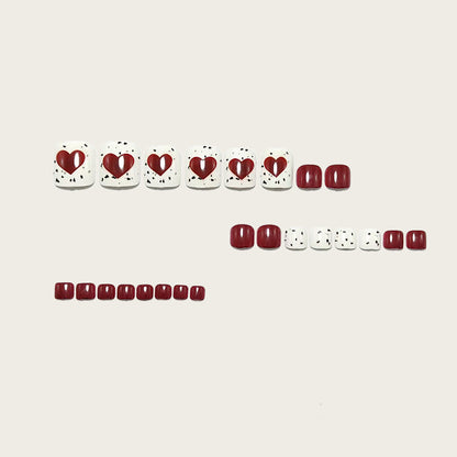 Artificial nails in romantic heart design Acalora