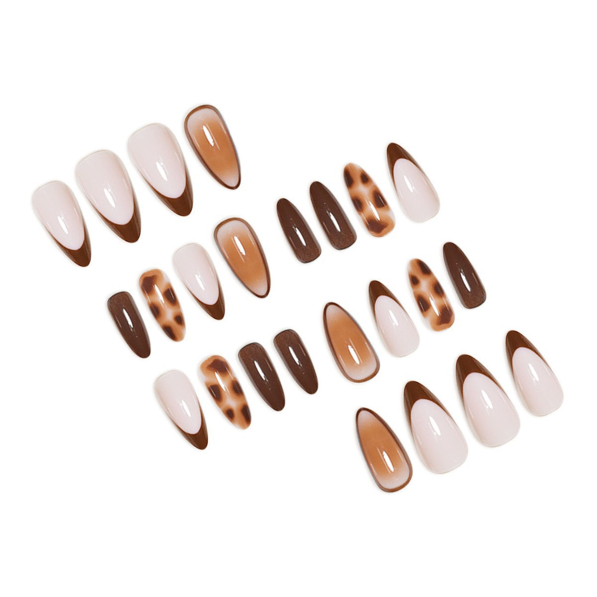 Artistic Stiletto Press-On Nail Set with Modern Design Acalora