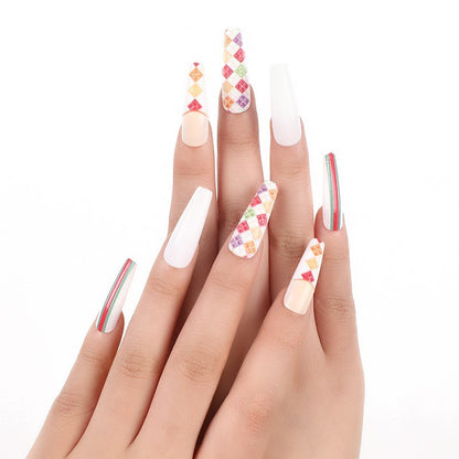Luxury style artificial nails with intricate decorations Acalora