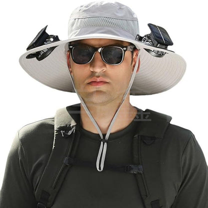 Sun Hat with Solar-Powered Fan and Wide Brim Skanto