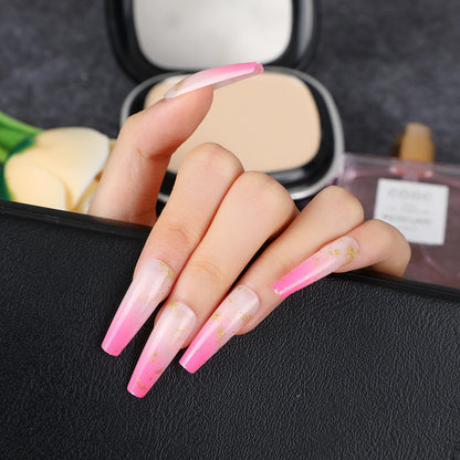 Elegant artificial nails with gold accents Acalora