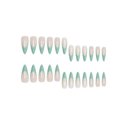 Artistic Stiletto Press-On Nail Design with 3D Shell Accents Acalora