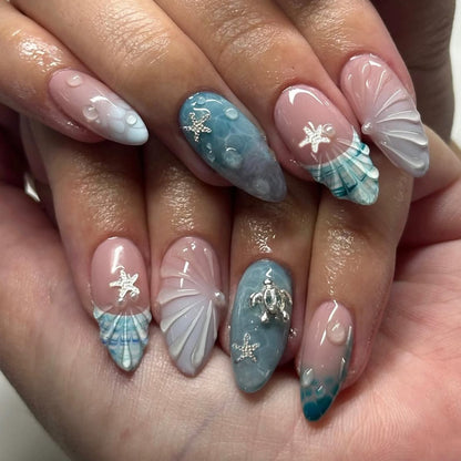 Ocean-Inspired Nail Art Design Set Acalora