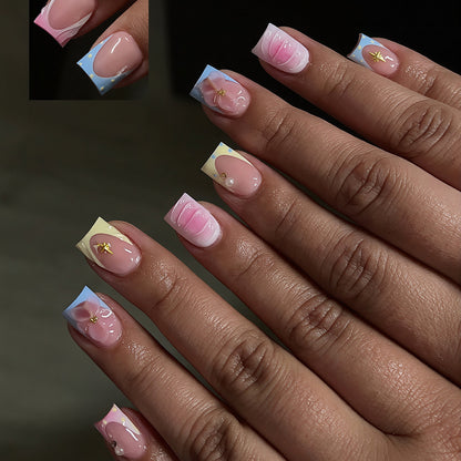 Artistic French Style Press-On Nails Acalora