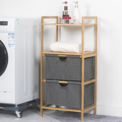 Laundry basket with bamboo frame and fabric insert Acalora
