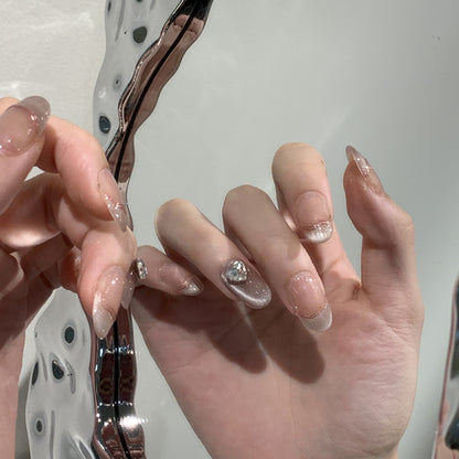 Elegant Press-On Nail Set with Jewel Accents Acalora