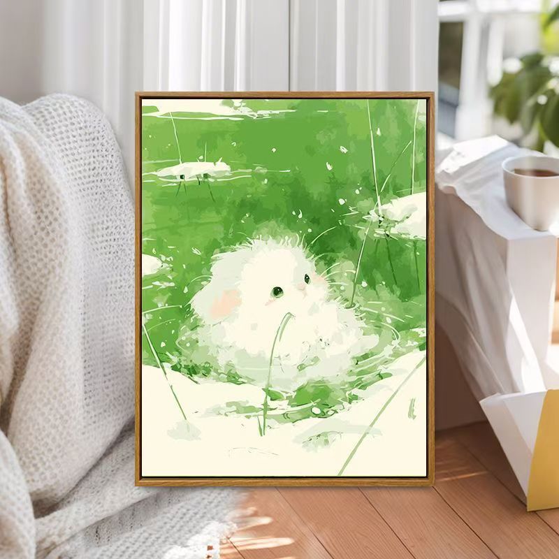 Whimsical Bunny Illustration Canvas Art