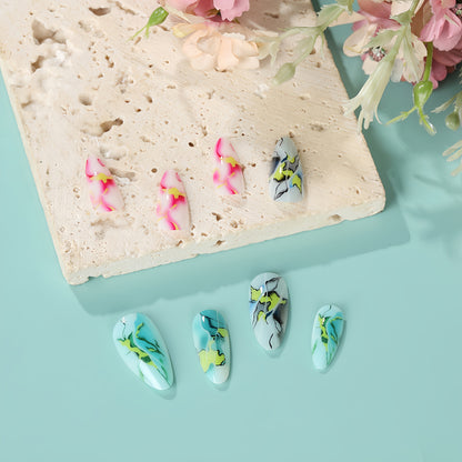 Artificial nails in modern marble design Acalora