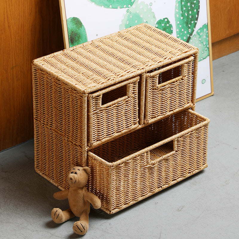 Multi-Drawer Wicker Storage Organizer Bowlift