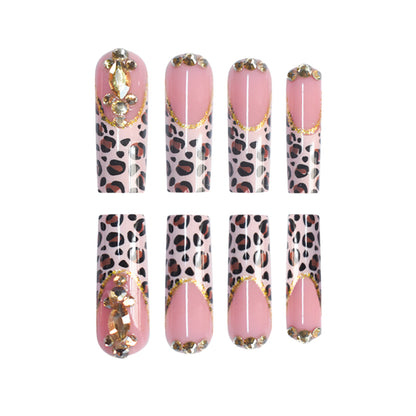 Artistic Leopard Print Press-On Nail Design Acalora