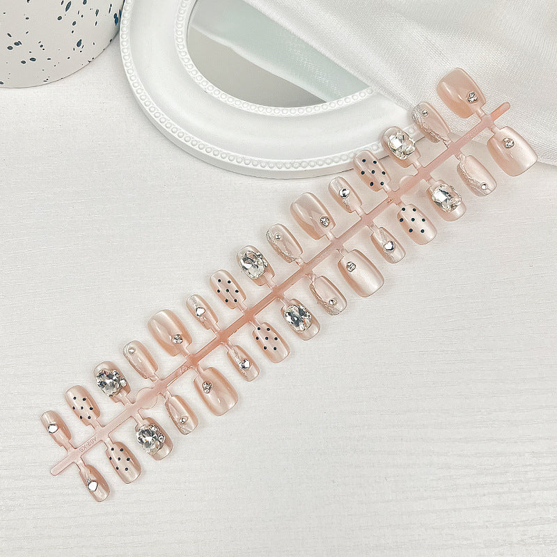 Premium Rhinestone-Decorated Press-On Nail Set Acalora