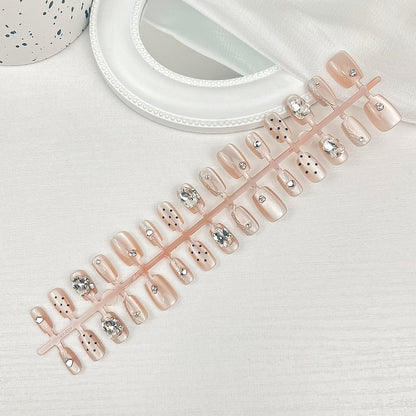 Premium Rhinestone-Decorated Press-On Nail Set Acalora