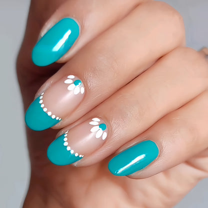 Elegant Floral Accent Nail Art Set Acalora