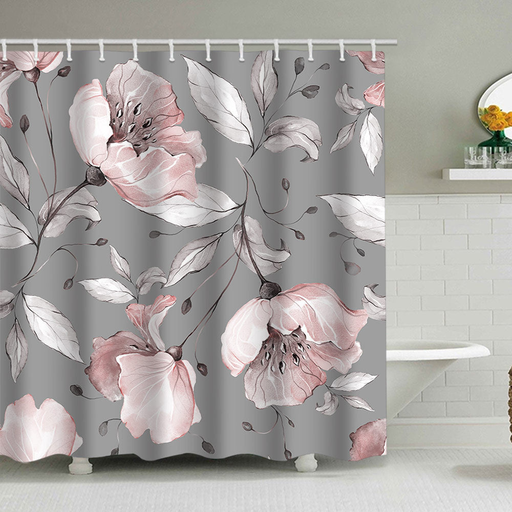 Floral Print Shower Curtain