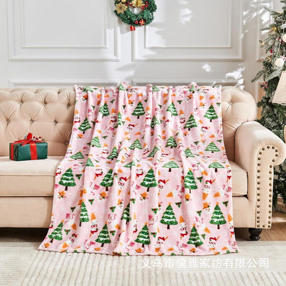 BowLift | Flannel Christmas Blanket Soft Pink Christmas Blanket