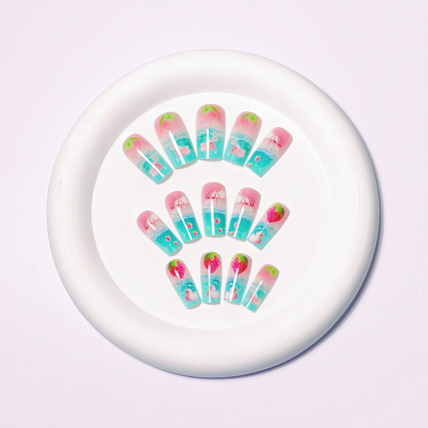 Artistic Summer-Themed Nail Art Acalora