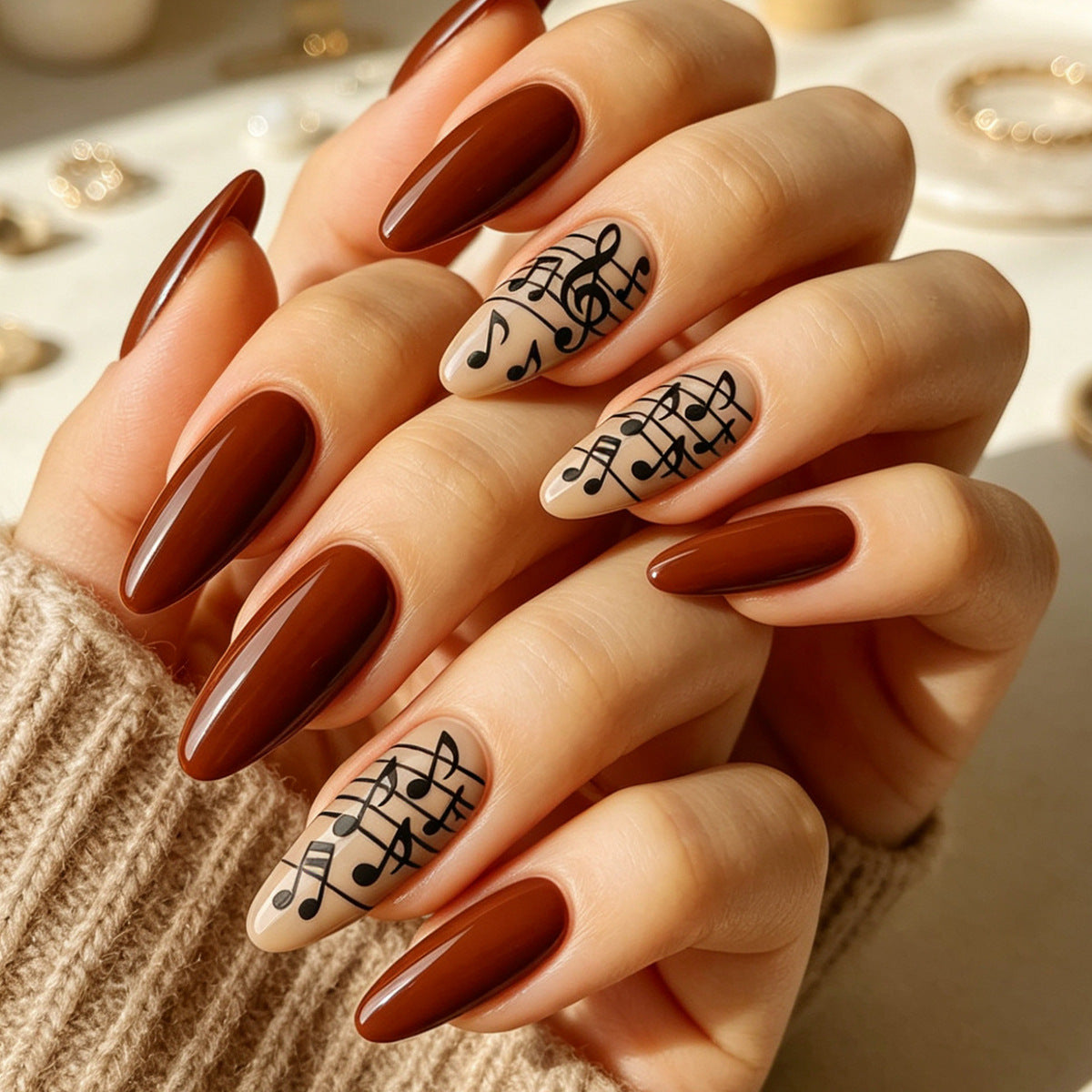 Musical Note Long-Lasting Nail Art Acalora