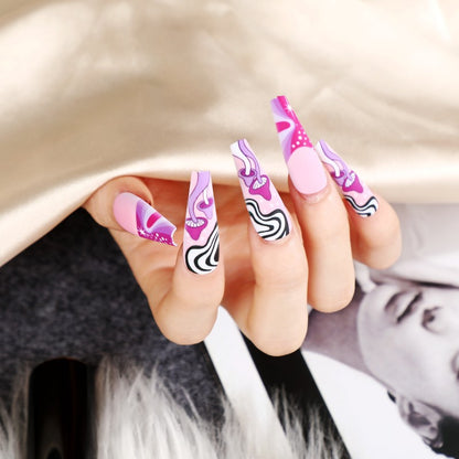 Artificial nails in modern abstract design Acalora