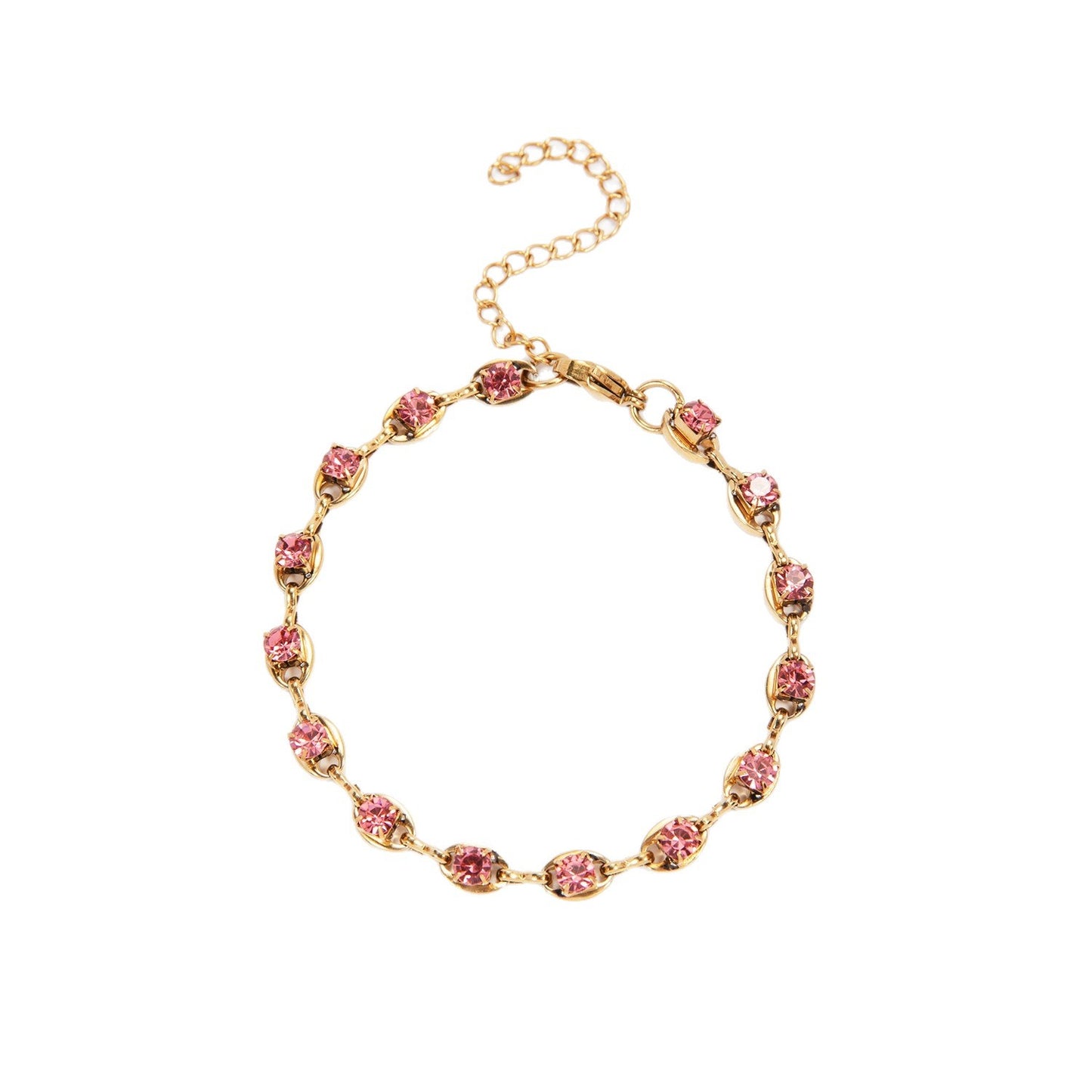 Elegant Gemstone Accent Link Bracelet Acalora