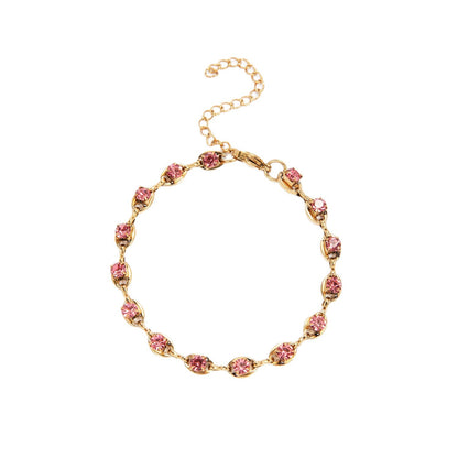 Elegant Gemstone Accent Link Bracelet Acalora