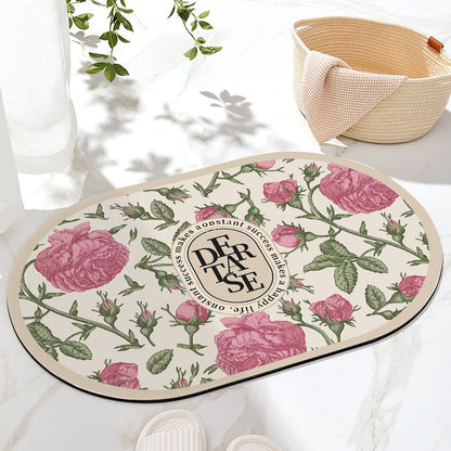 Floral Patterned Bath Mat Acalora