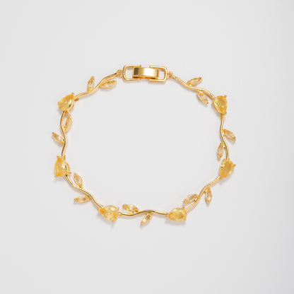 Elegant Floral Design Statement Bracelet Acalora