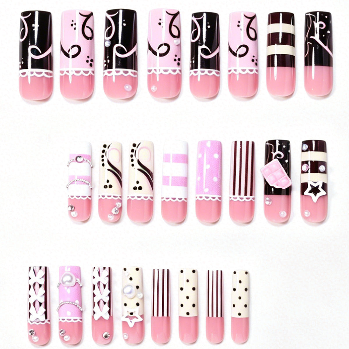 Artistic Statement Press-On Nail Design Acalora