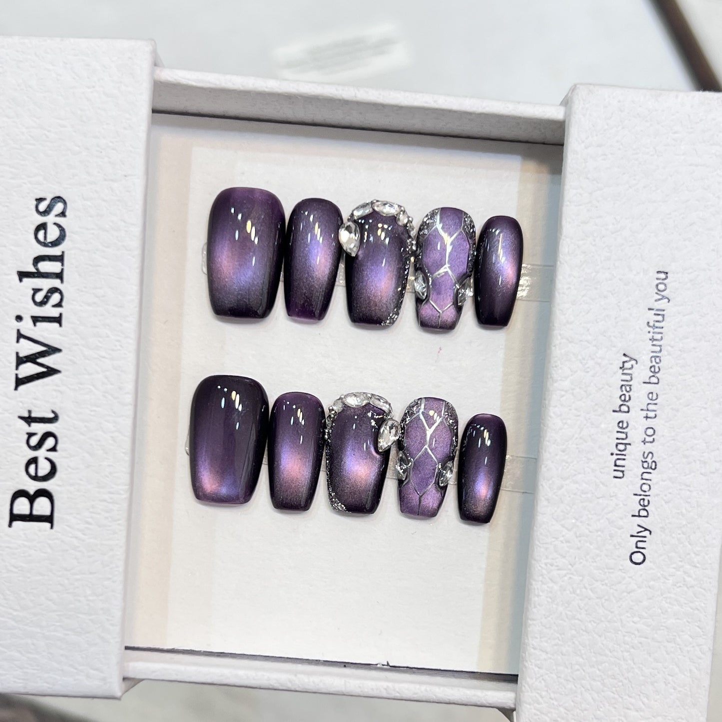 Diamond-Accented Press-On Nail Set Acalora