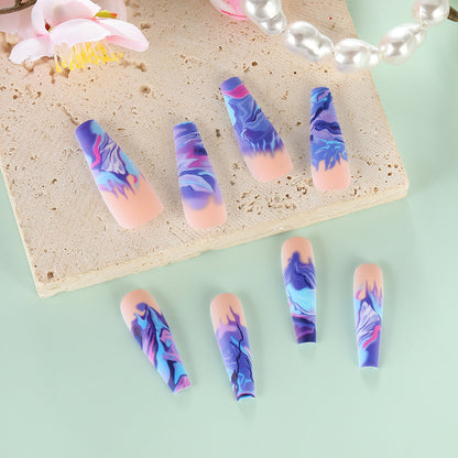 Artificial nails in modern marble design Acalora