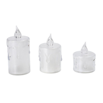 Decorative Flameless LED Tealight Candle Set with Realistic Dripping-Wax Glass Holders Acalora