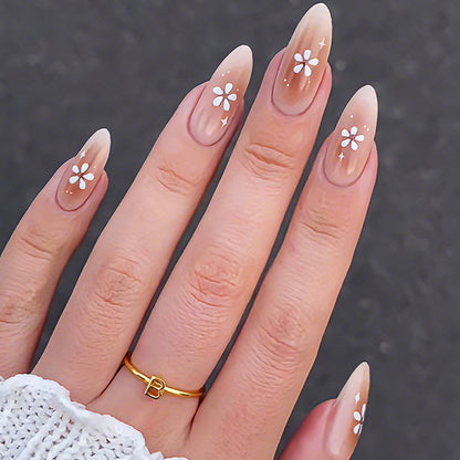 Press-On Nail Art Set with Floral Design Acalora