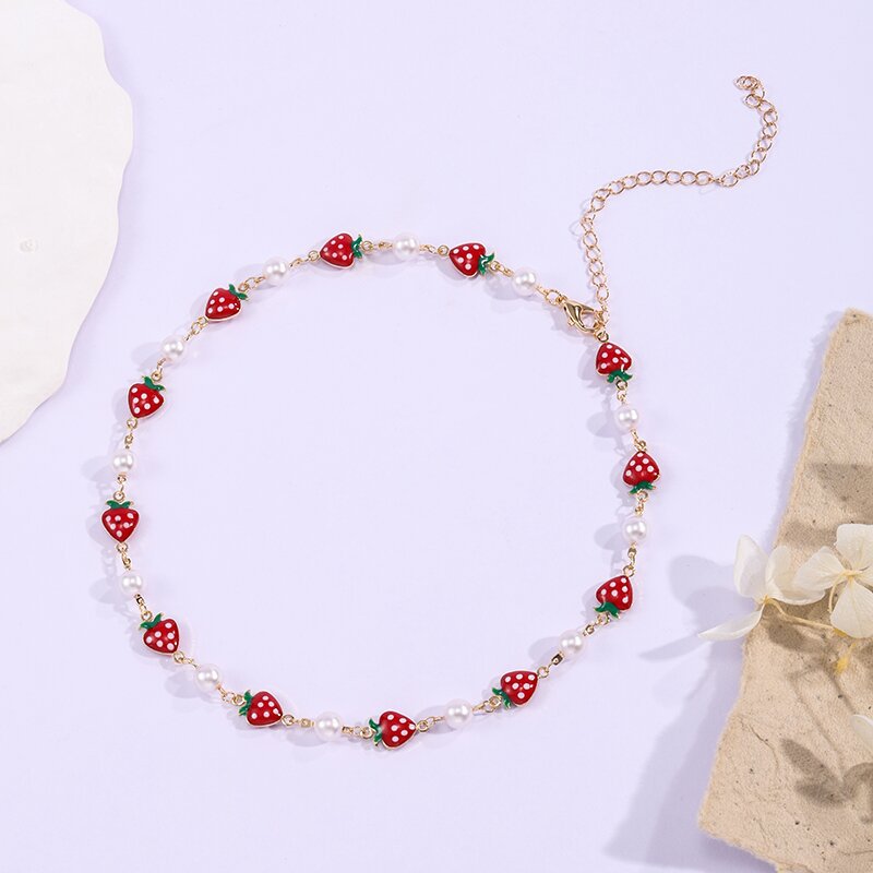 Strawberry Charm Necklace Acalora
