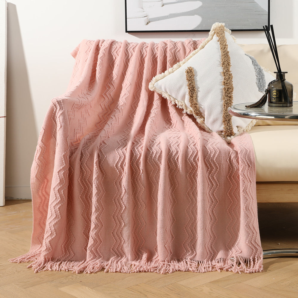 Unisex Decorative Knit Throw Blanket