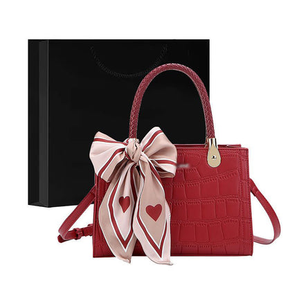 Structured Crocodile-Embossed Handbag Acalora