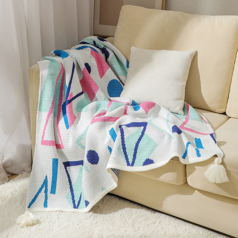 Aztec Patterned Knit Throw Blanket