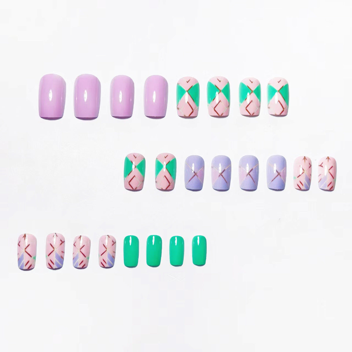 Geometric Pattern Nail Art Acalora