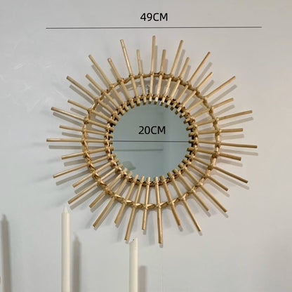 Wall mirror with wicker basket Acalora