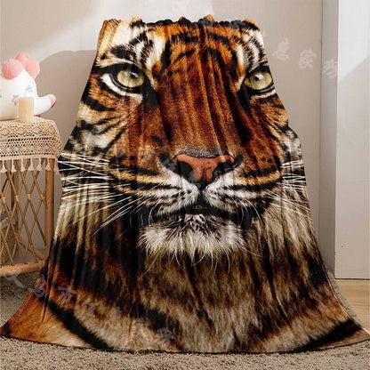 Tiger Print Plush Throw Blanket